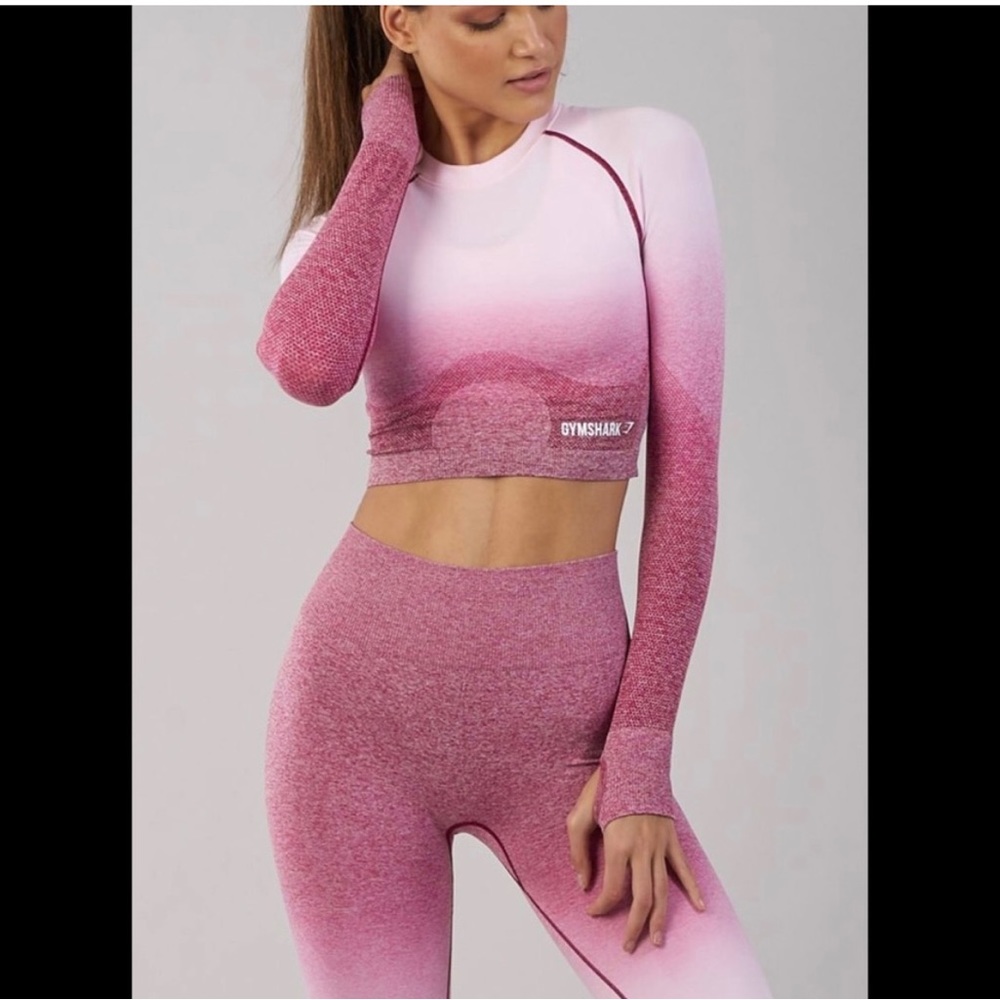 Gymshark Small fitness top and leggings ombré pink